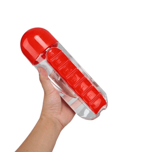Garrafa de água com porta comprimidos - Pill Bottle 3 EM 1 (EXCLUSIVA!) - MiFale